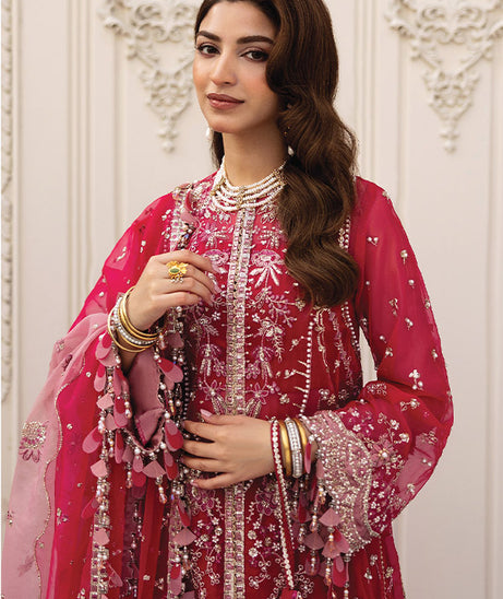 Siraa Festive Unstitched`25 FUSCHIA ROSE