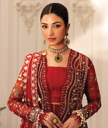 Siraa Festive Unstitched`25 SCARLET