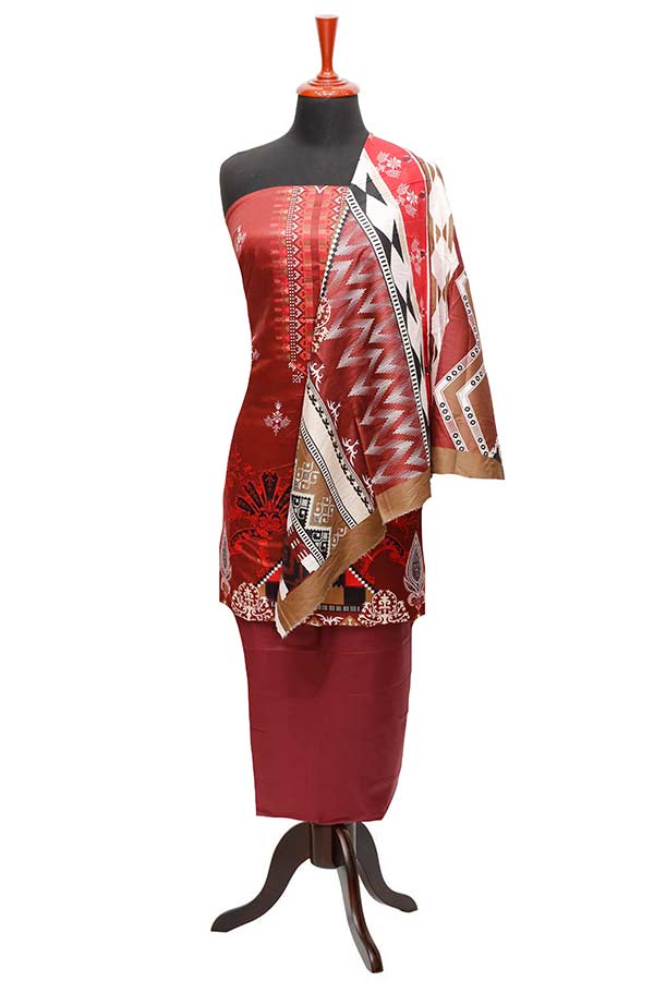 Sitara Nau Rang Linen`22 D#07 (Maroon)