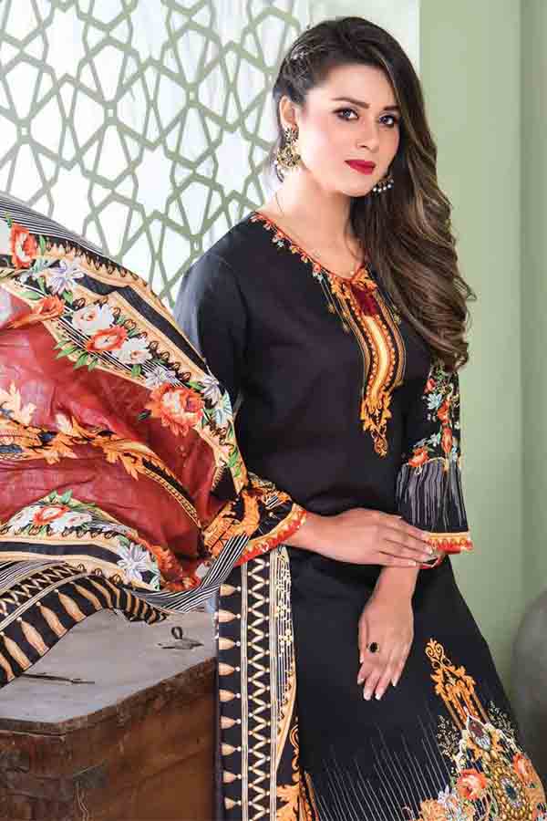Sitara Sapna D/Lawn`21 D#1932 (Black)
