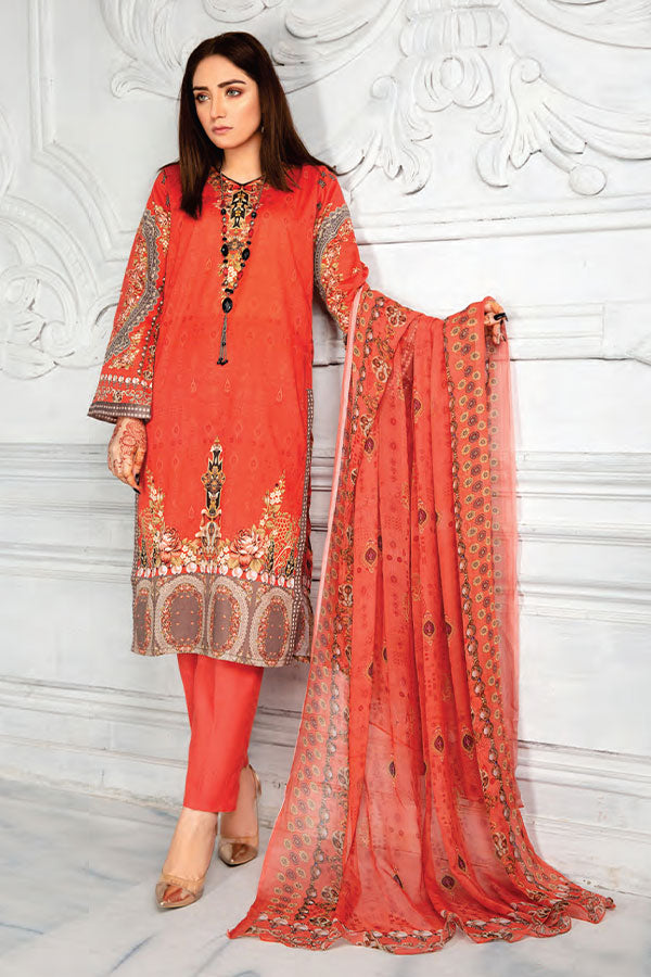 Sitara Univ D/Lawn C/Dupatta`21 D#21 (D Carrot)