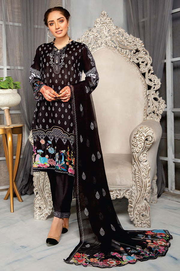 Sitara Univ D/Lawn C/Dupatta`21 D#25 (Black)