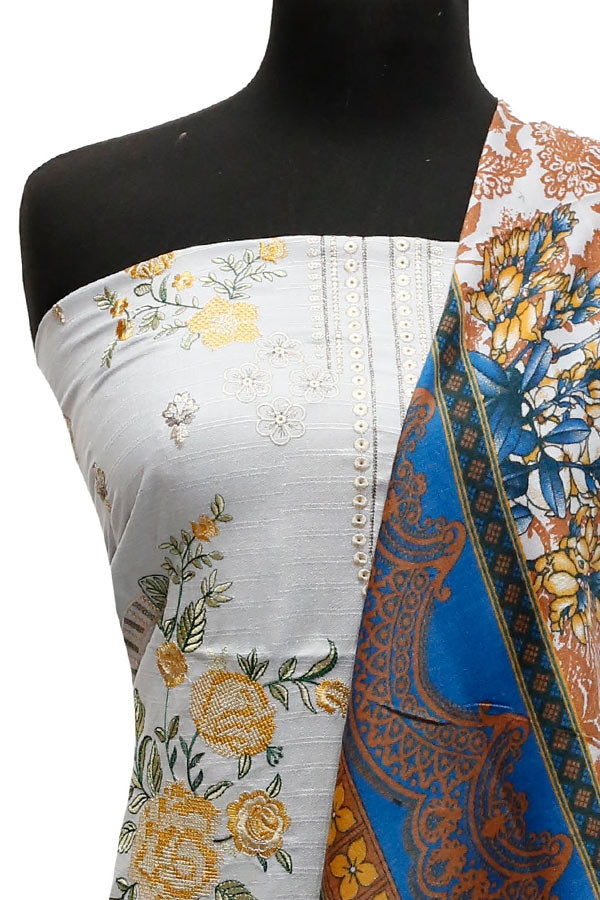 Slub Emb Leather Peach`22 D#7610 Grey