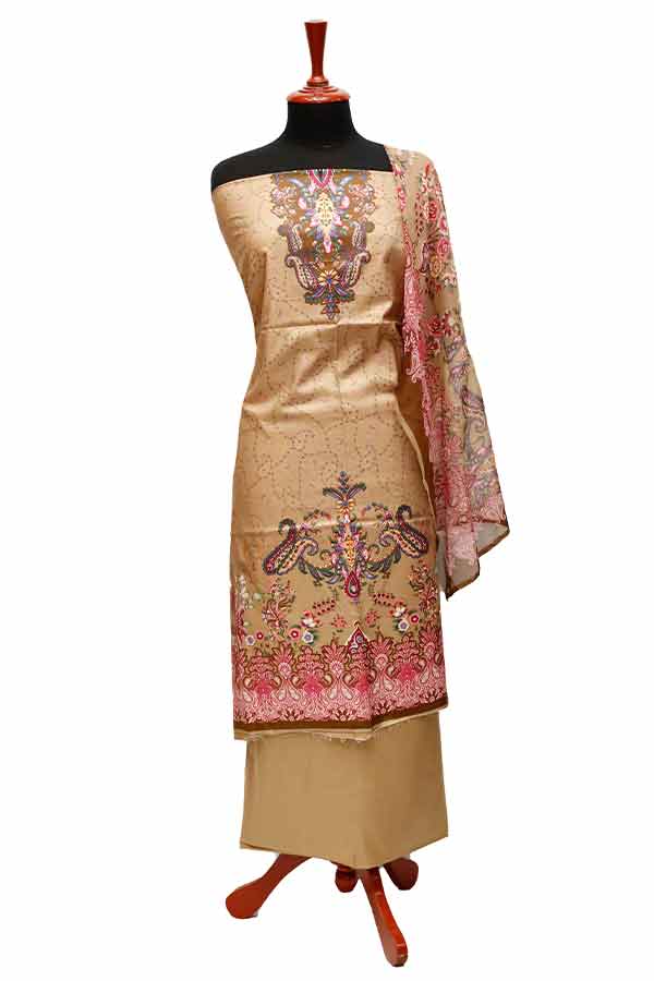 Star Classic Linen C/Dupatta`22 D#1256 L Brown