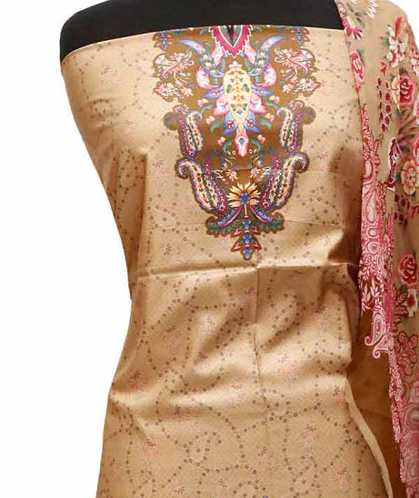 Star Classic Linen C/Dupatta`22 D#1256 L Brown