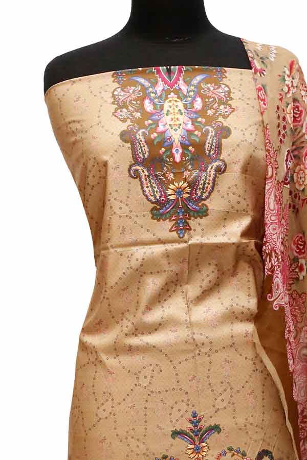 Star Classic Linen C/Dupatta`22 D#1256 L Brown