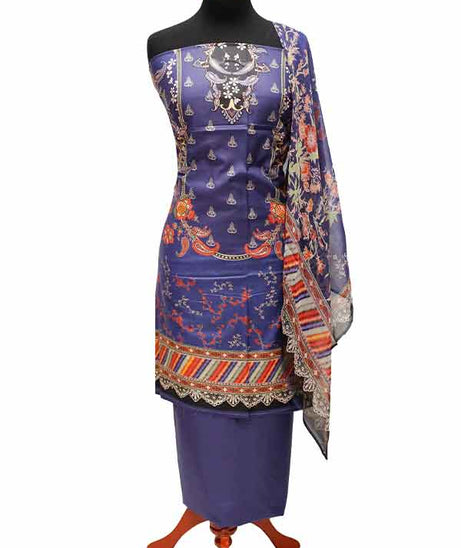 Star Classic Linen C/Dupatta`22 D#1257 Blue