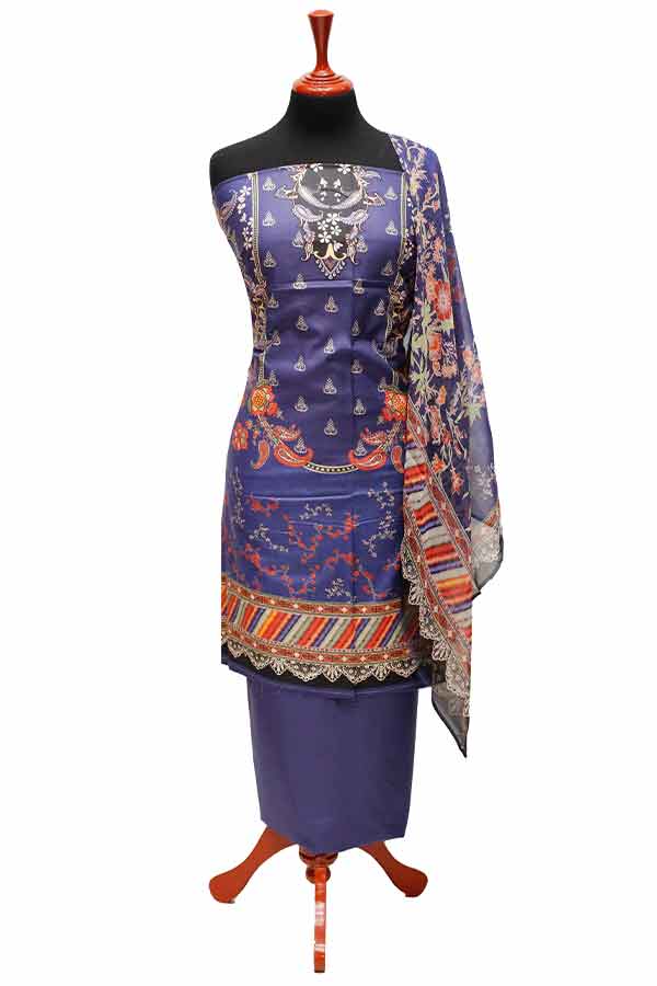 Star Classic Linen C/Dupatta`22 D#1257 Blue