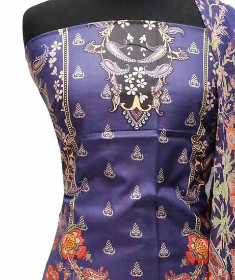 Star Classic Linen C/Dupatta`22 D#1257 Blue