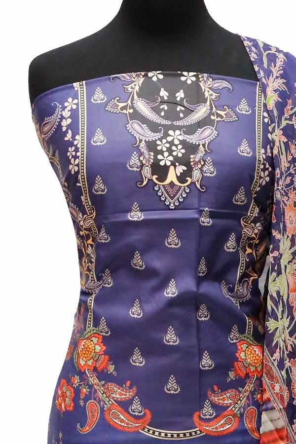 Star Classic Linen C/Dupatta`22 D#1257 Blue