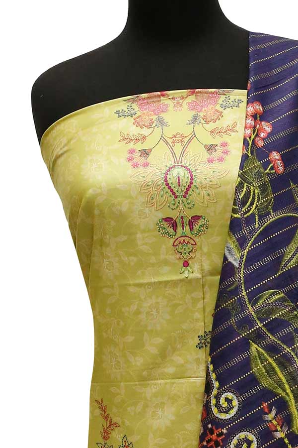 Star DC Linen F/Dupatta`22 D#1155 Parrot