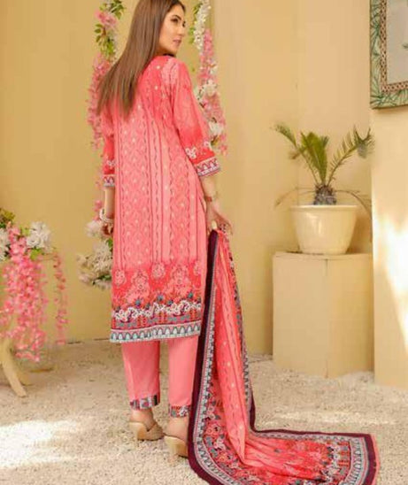 Star Print Lawn`22 D#1064 Pink