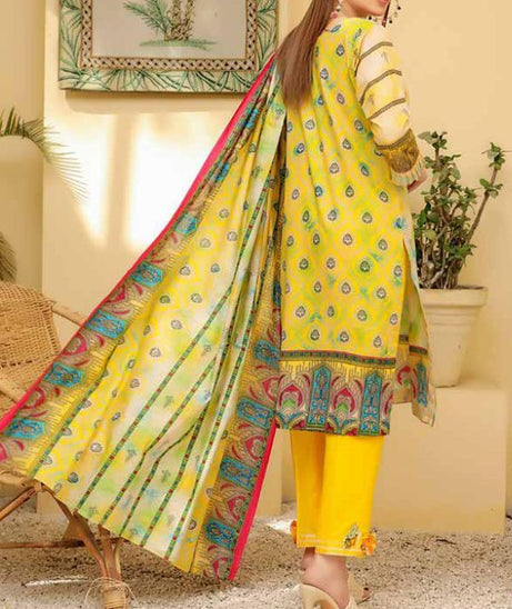 Star Print Lawn`22 D#1066 Yellow