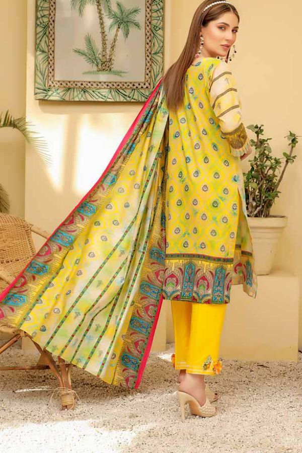Star Print Lawn`22 D#1066 Yellow