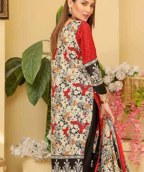 Star Print Lawn`22 D#1068 Black