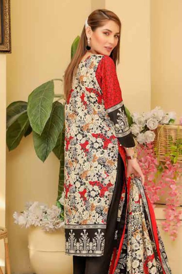 Star Print Lawn`22 D#1068 Black