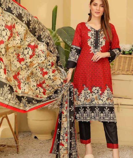 Star Print Lawn`22 D#1068 Black