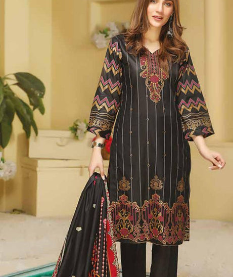 Star Print Lawn`22 D#1080 Black