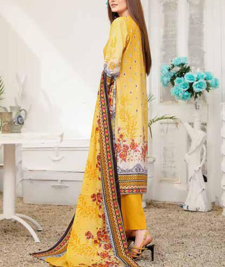 Star Print Lawn`22 D#1081 Yellow