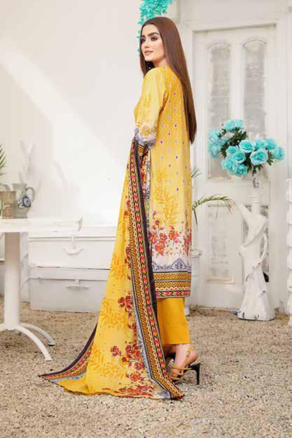 Star Print Lawn`22 D#1081 Yellow