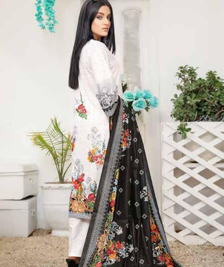 Star Print Lawn`22 D#1082 Black
