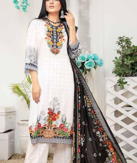 Star Print Lawn`22 D#1082 Black