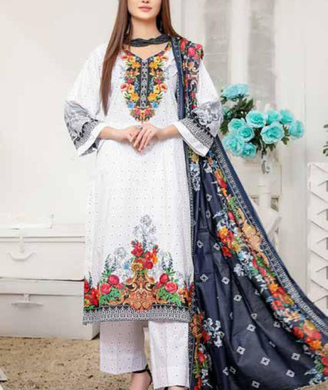 Star Print Lawn`22 D#1082 N Blue