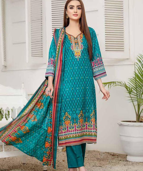 Star Print Lawn`22 D#1084 D Green