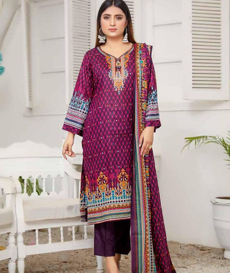 Star Print Lawn`22 D#1084 Purple