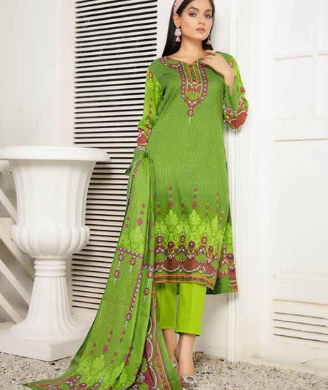 Star Print Lawn`22 D#1091 Green
