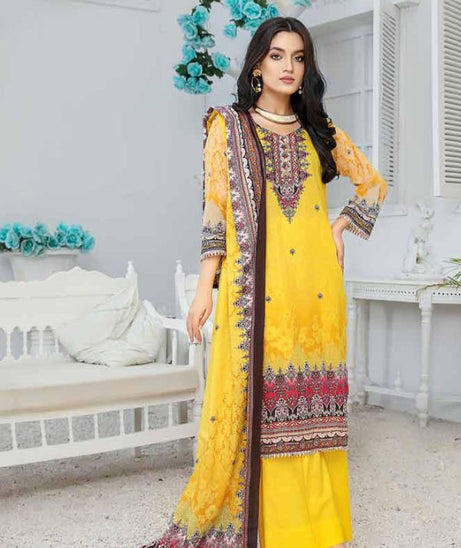 Star Print Lawn`22 D#1095 Yellow