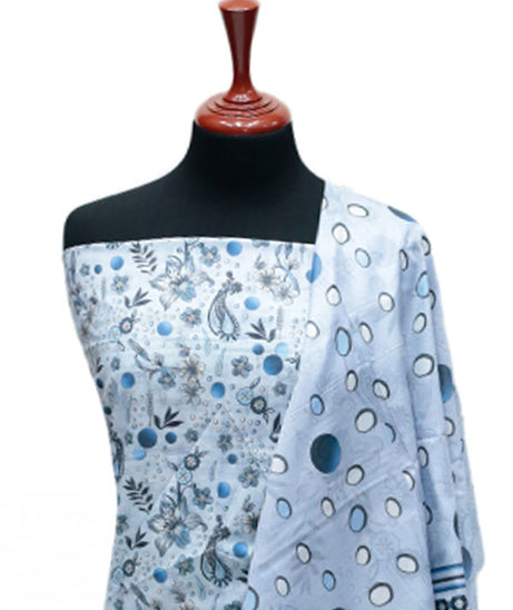 Tehzeeb Print Lawn`25 D#3 (Sky Blue)