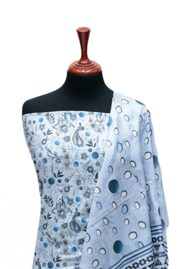 Tehzeeb Print Lawn`25 D#3 (Sky Blue)