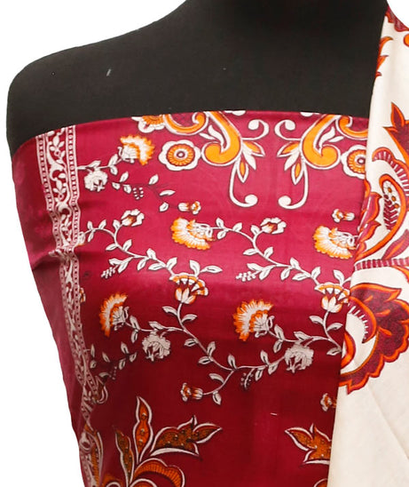 Three Star Print Lawn`22 D#942 Maroon