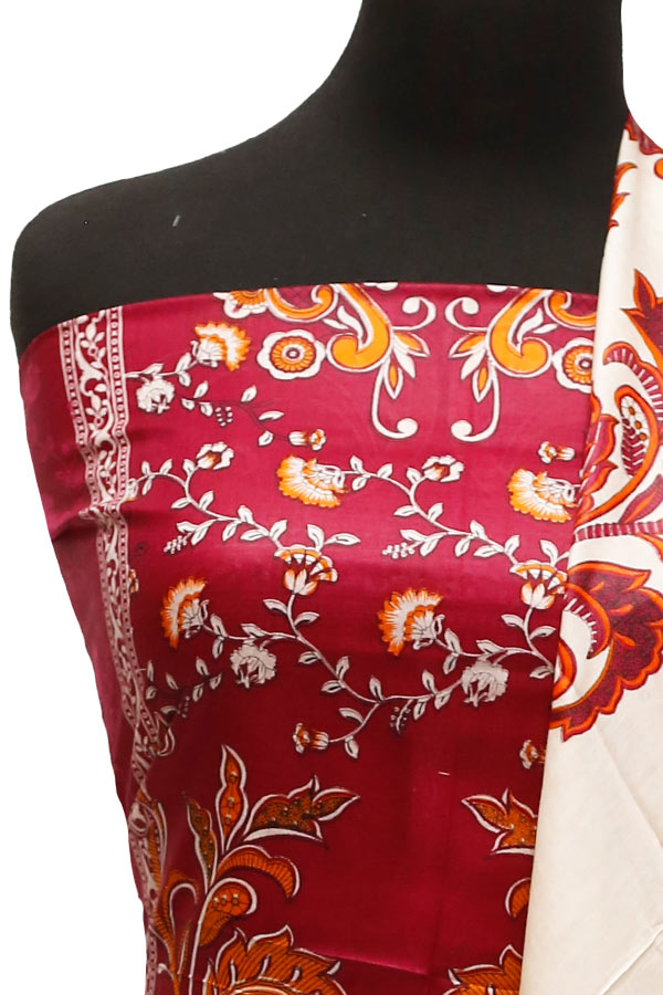 Three Star Print Lawn`22 D#942 Maroon