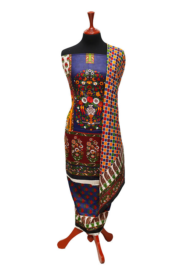 Three Star Print Lawn`22 D#943 Blue