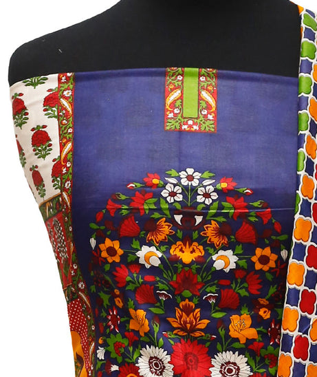 Three Star Print Lawn`22 D#943 Blue