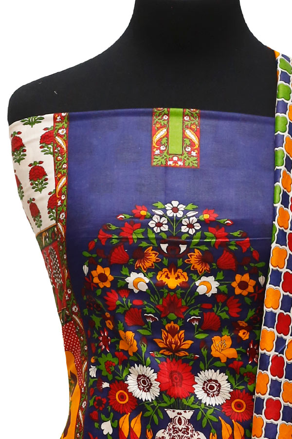 Three Star Print Lawn`22 D#943 Blue
