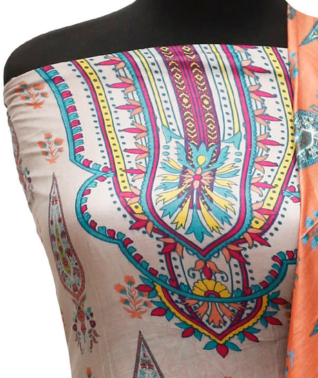 Three Star Print Lawn`22 D#944 S Grey