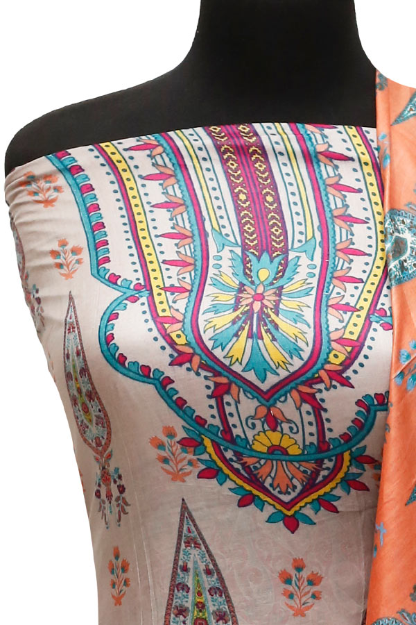 Three Star Print Lawn`22 D#944 S Grey