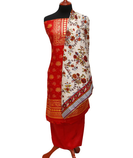 Three Star Print Lawn`22 D#947 Rust