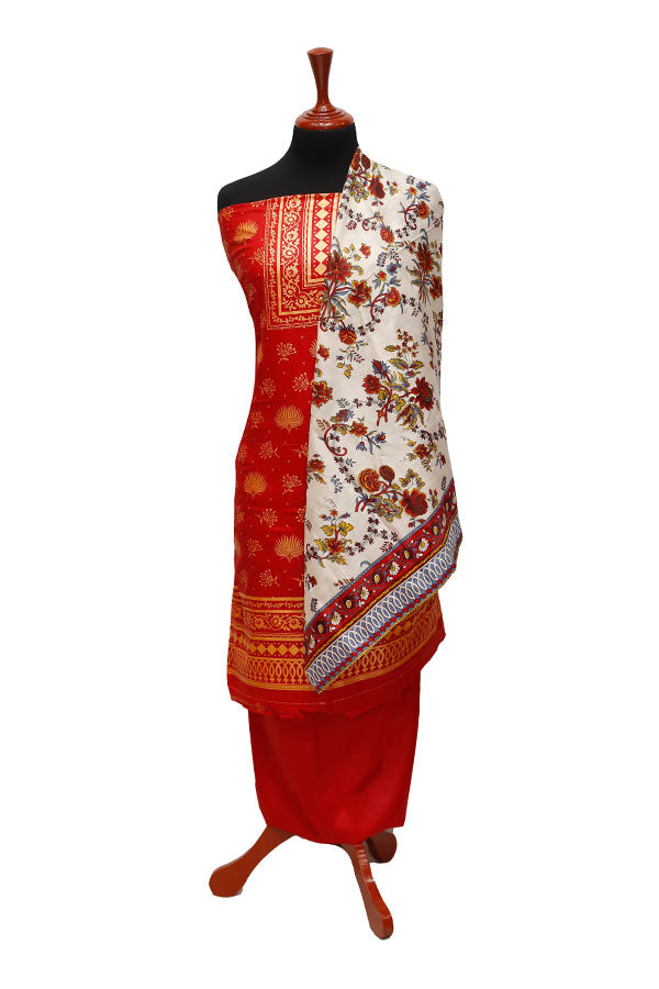 Three Star Print Lawn`22 D#947 Rust