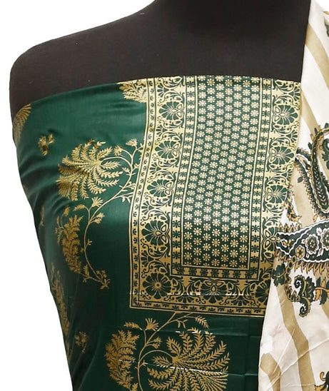 Three Star Print Lawn`22 D#948 D Green