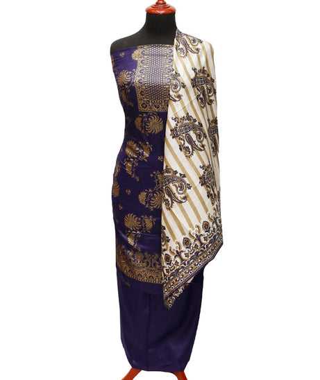 Three Star Print Lawn`22 D#948 Purple