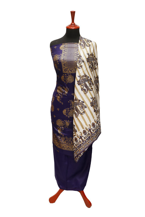 Three Star Print Lawn`22 D#948 Purple