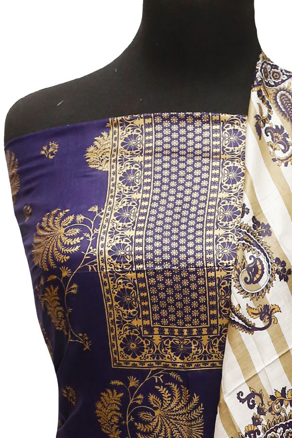 Three Star Print Lawn`22 D#948 Purple