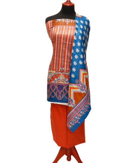 Three Star Print Lawn`22 D#949 Red