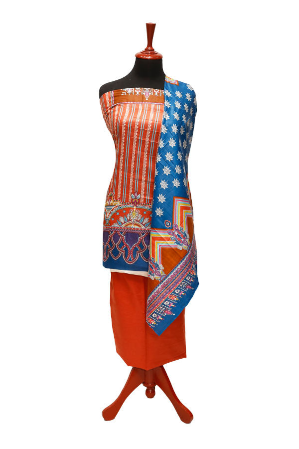 Three Star Print Lawn`22 D#949 Red