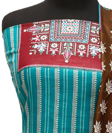 Three Star Print Lawn`22 D#949 Sea Green
