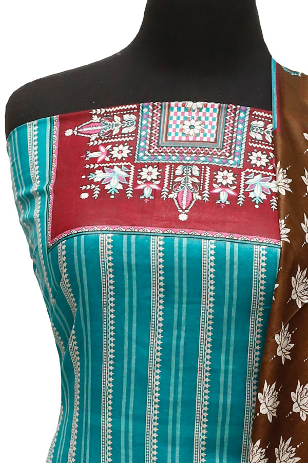 Three Star Print Lawn`22 D#949 Sea Green